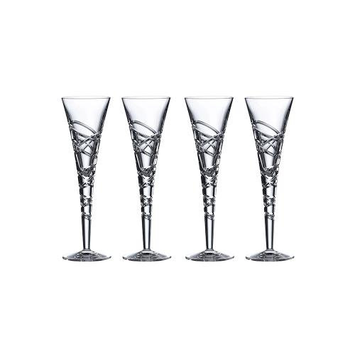 Saturn Nouveau Crystal Flute Set Of 4