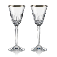 Rogaska Aulide Platinum White Wine Set Of 2